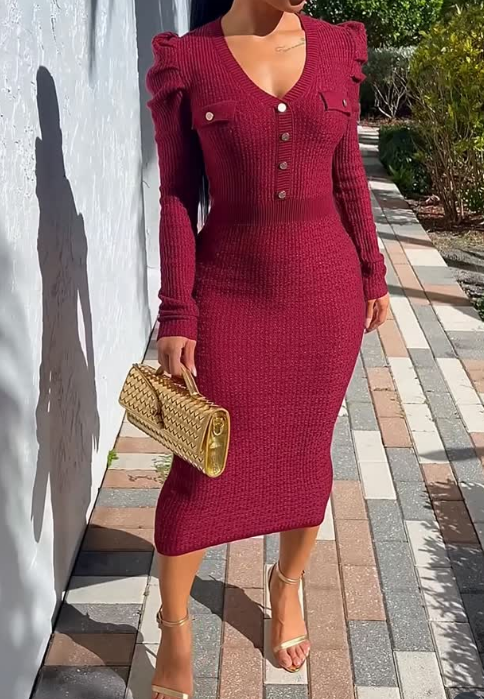 Classy Slim Knit Dress