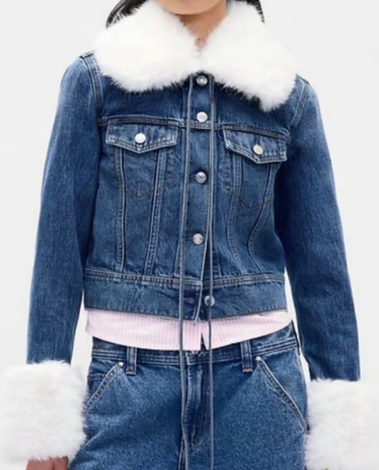 Chic Faux Fur Denim Jacket