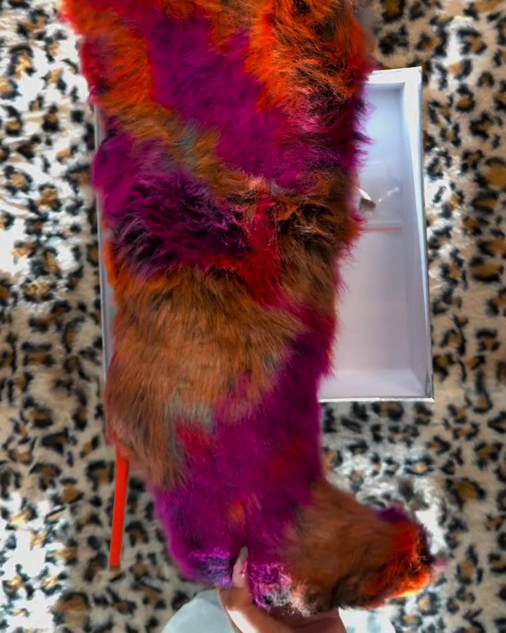 Multicolored Plush Boots