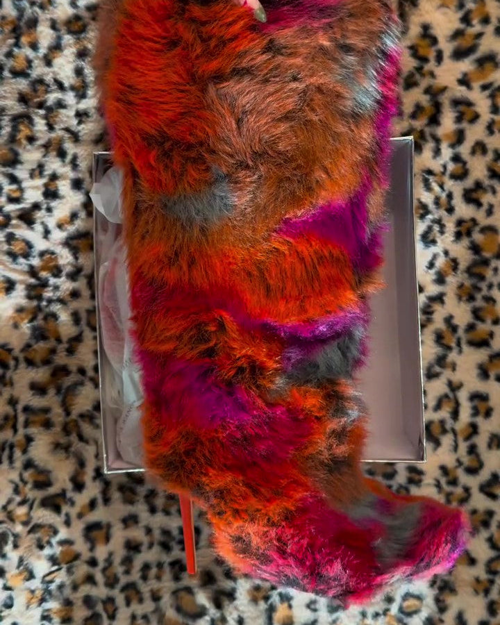 Multicolored Plush Boots